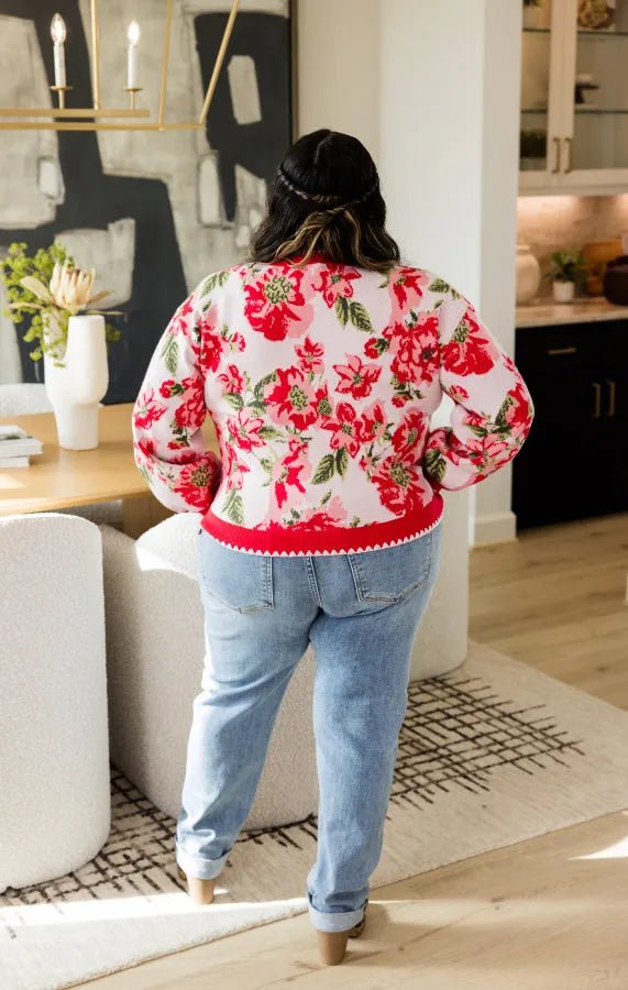 Heirloom Bloom Intarsia Cardigan - Simply Polished Boutique