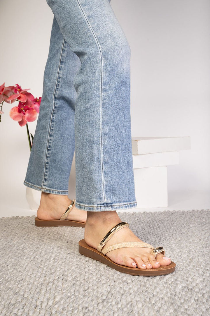 Hit The Strip Raffia Sandal by Corkys - Simply Polished Boutique