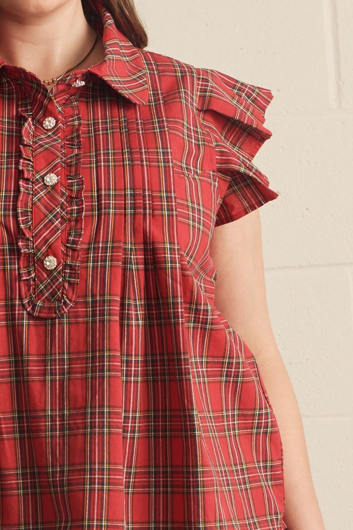 Holiday Charm Plaid Top - Simply Polished Boutique