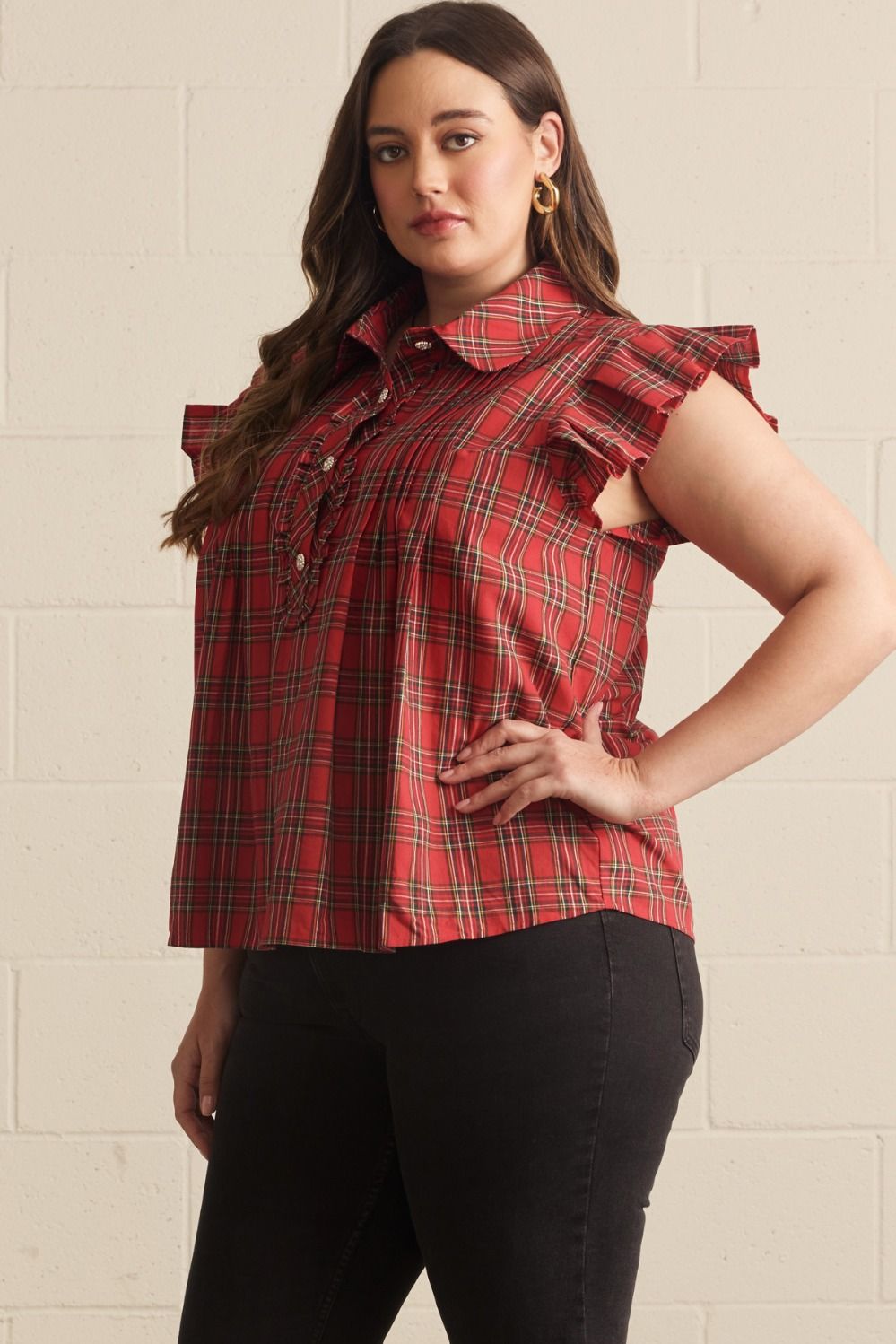 Holiday Charm Plaid Top - Simply Polished Boutique