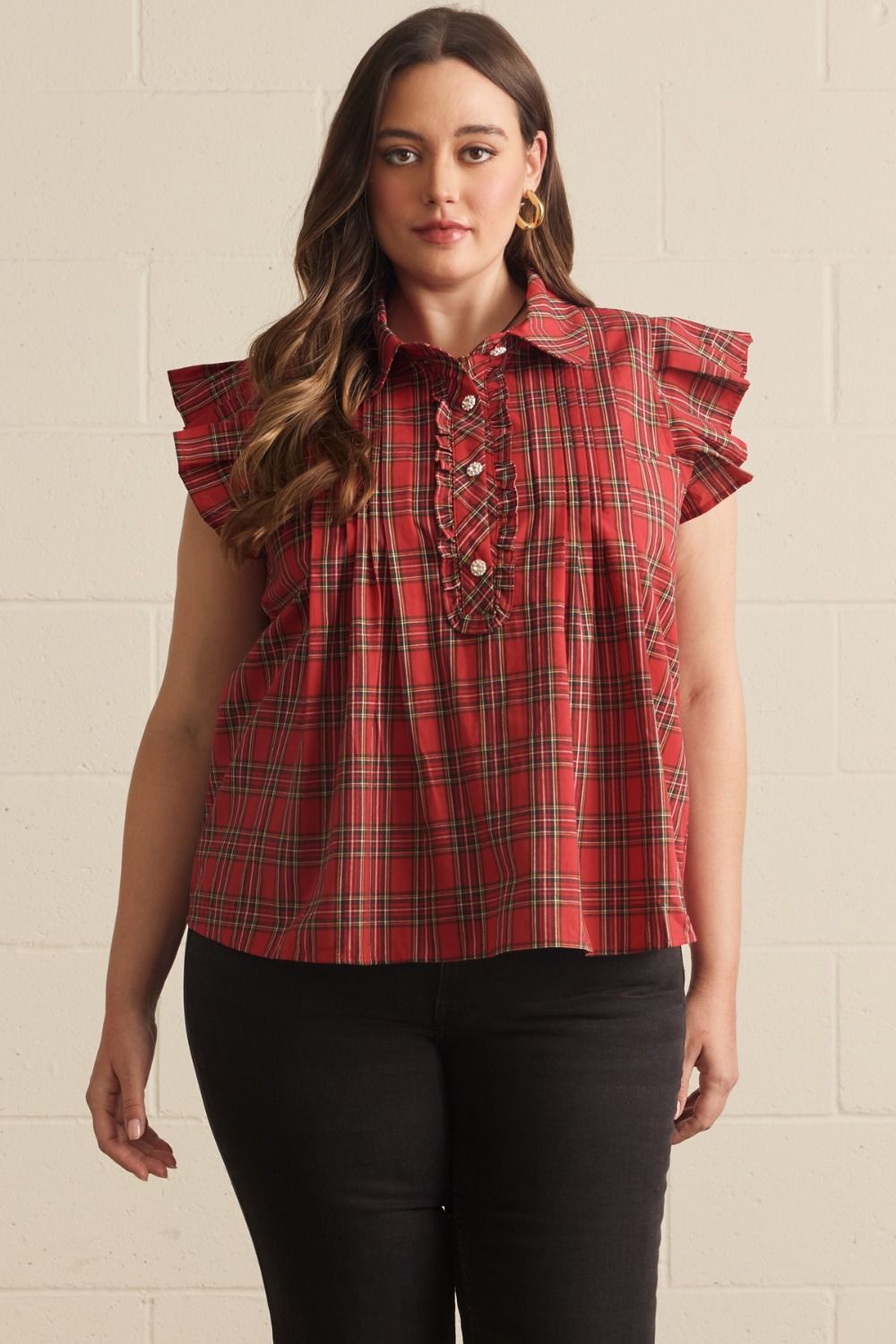 Holiday Charm Plaid Top - Simply Polished Boutique