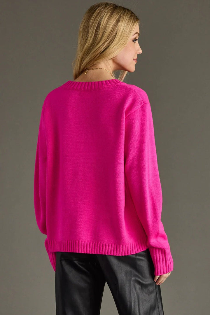 Holiday Cheer Pink Sweater - Simply Polished Boutique