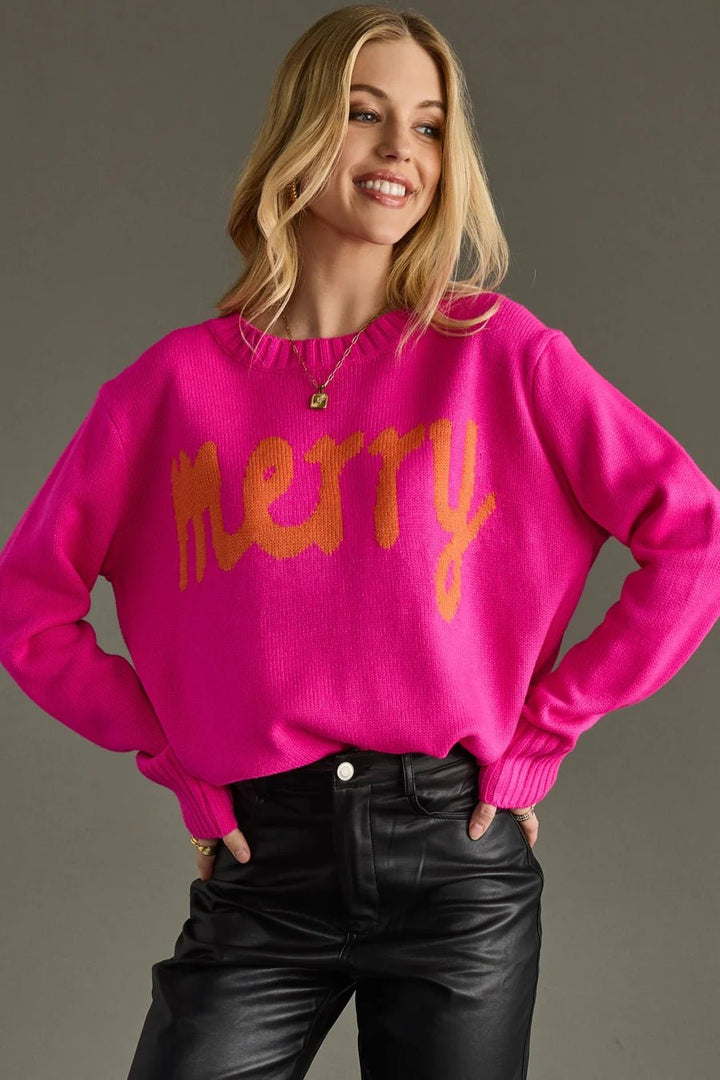 Holiday Cheer Pink Sweater - Simply Polished Boutique