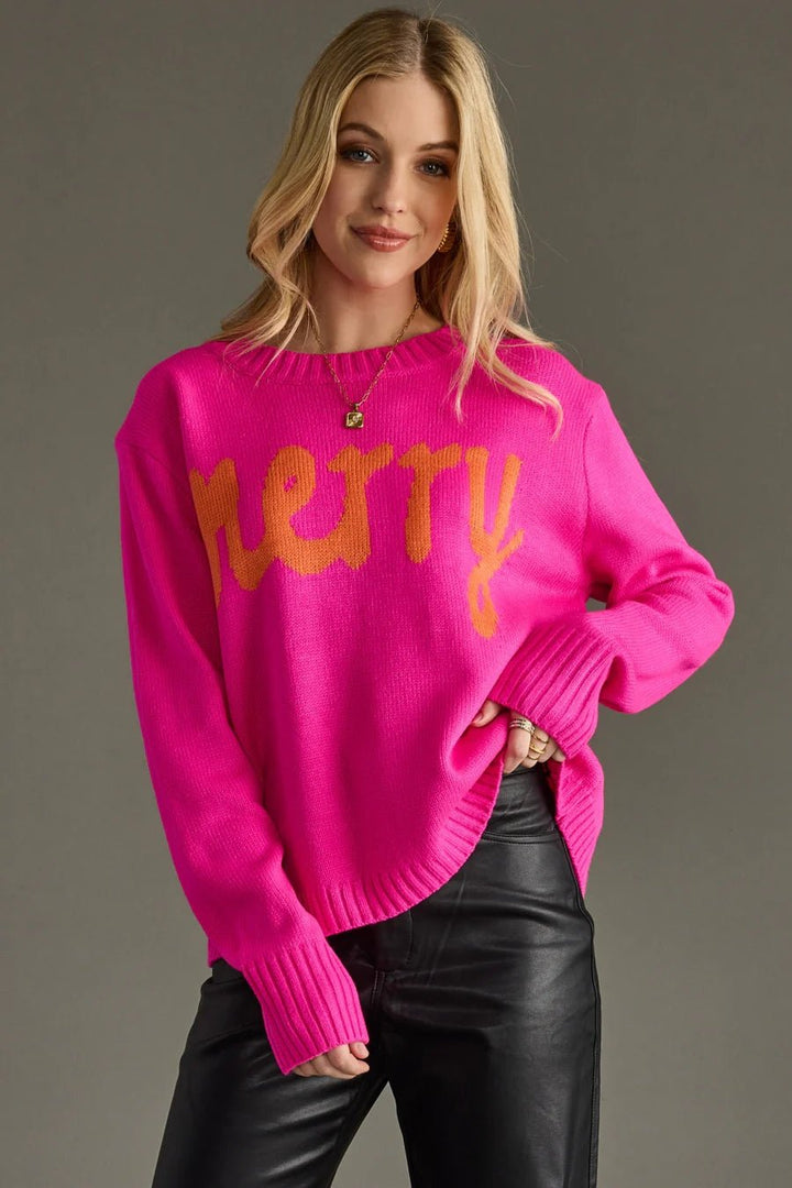 Holiday Cheer Pink Sweater - Simply Polished Boutique