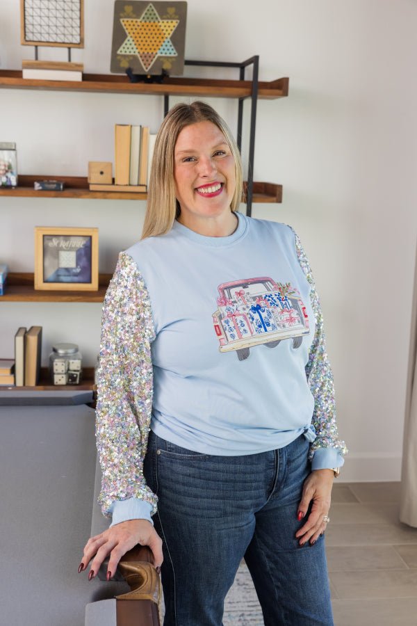 Holiday Haul Sequin Sweatshirt - Simply Polished Boutique
