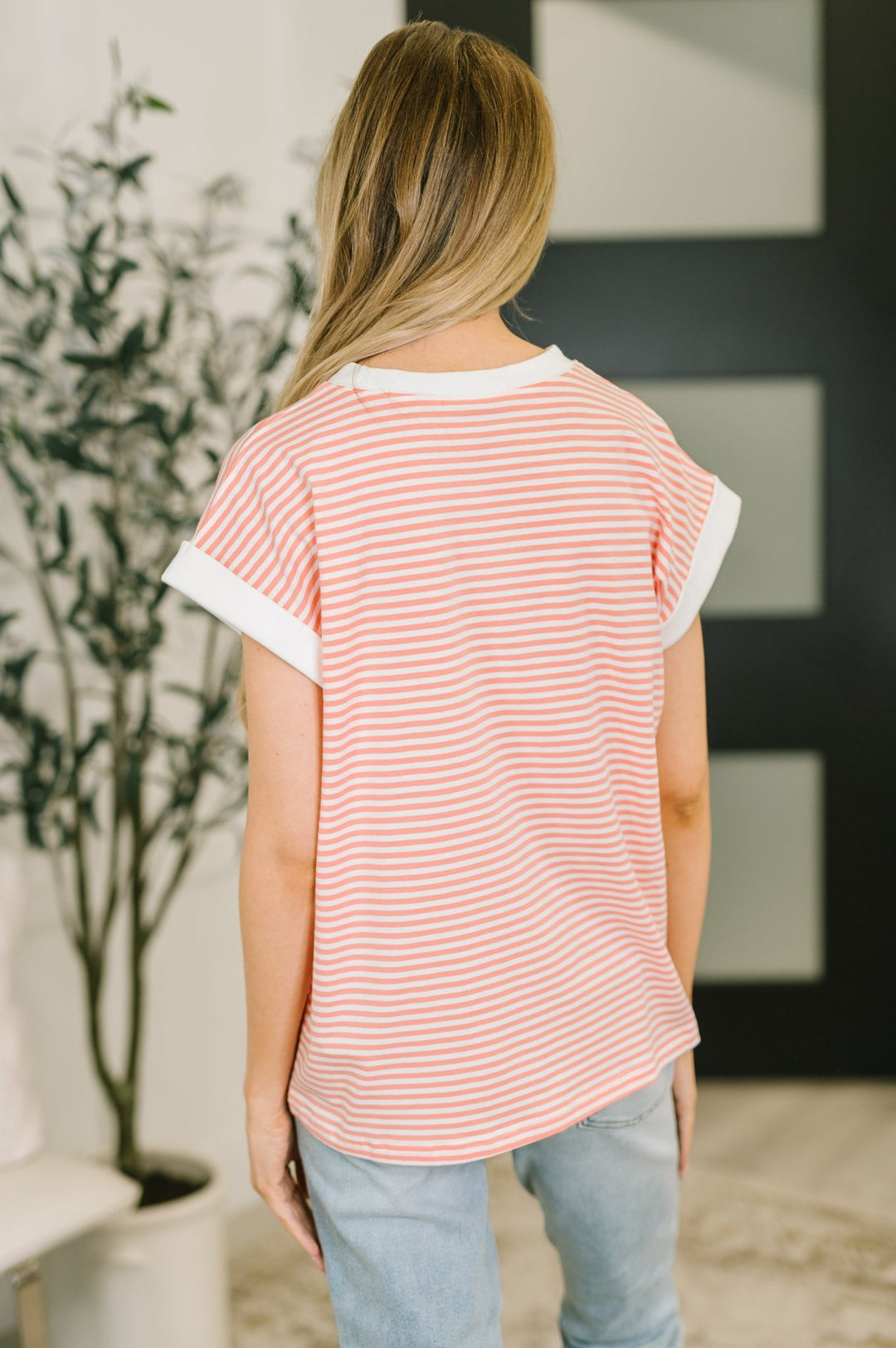 I Wouldn't Mind Short Sleeve Top in Coral - Simply Polished Boutique