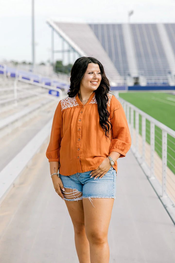 Jane Top - Burnt Orange - Simply Polished Boutique
