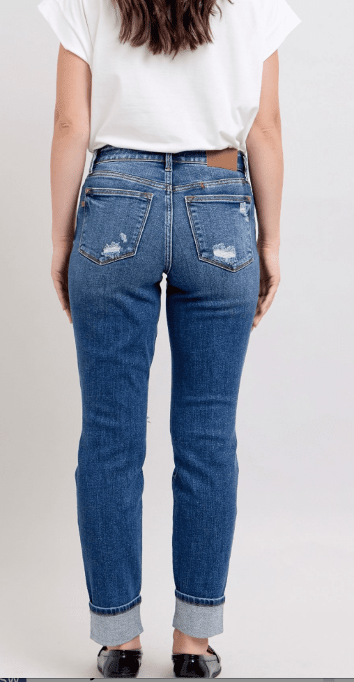 JB Mid - Rise Distroyed Boyfriend Jeans - Simply Polished Boutique
