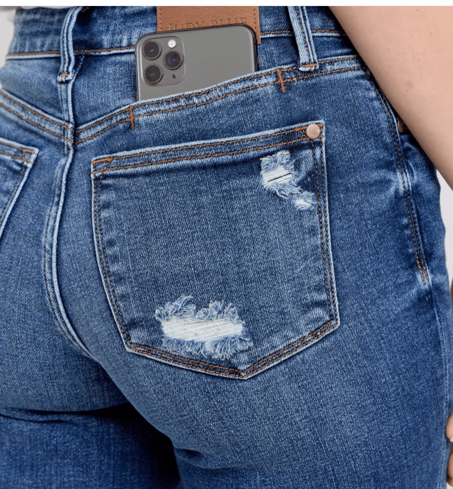 JB Mid - Rise Distroyed Boyfriend Jeans - Simply Polished Boutique