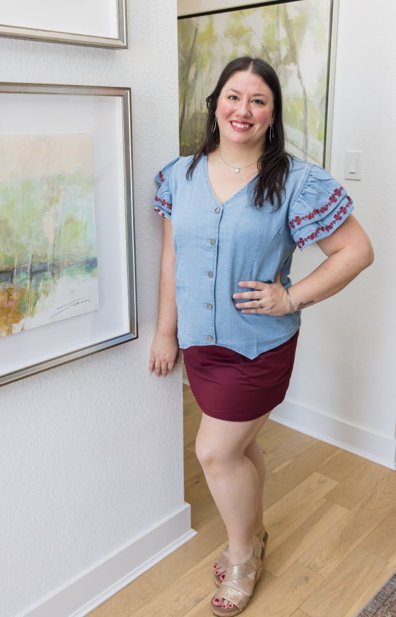 Karly Top - Maroon - Simply Polished Boutique