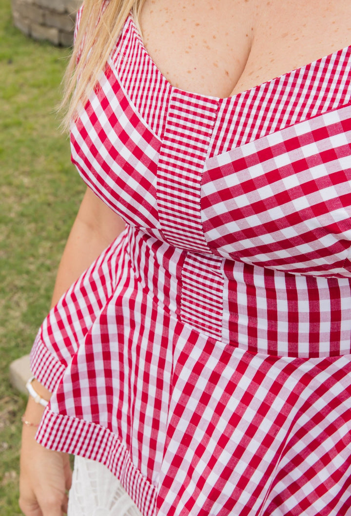 Liberty Belle Gingham Peplum Top - Simply Polished Boutique