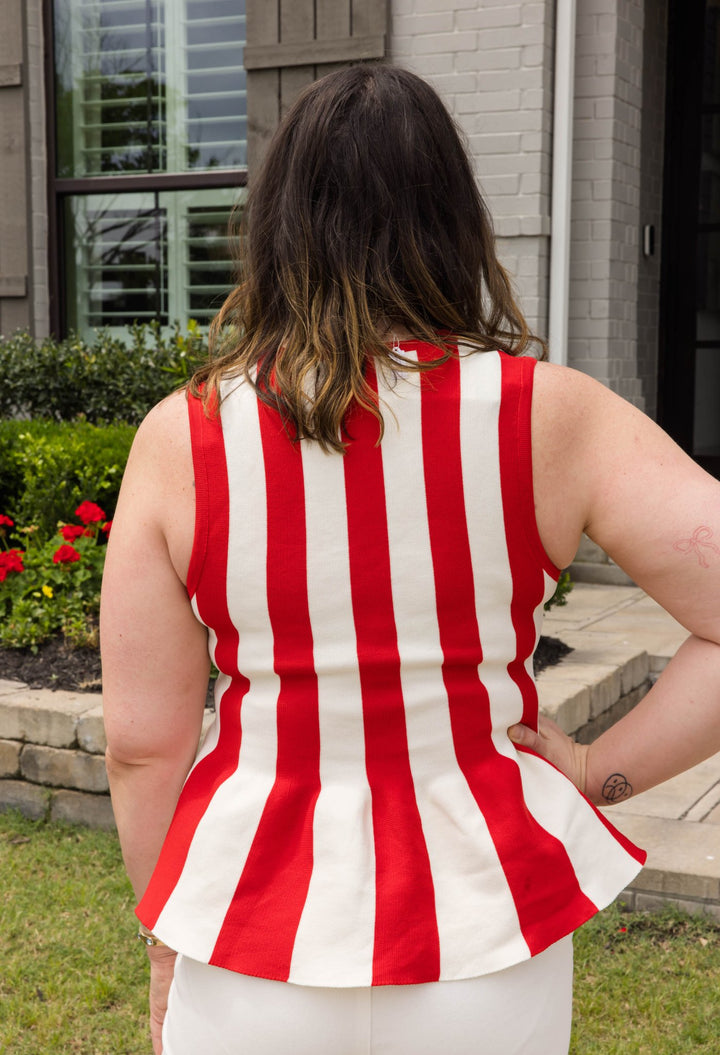 Liberty Stripe Peplum Top - Simply Polished Boutique