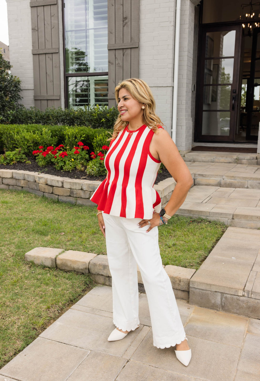 Liberty Stripe Peplum Top - Simply Polished Boutique