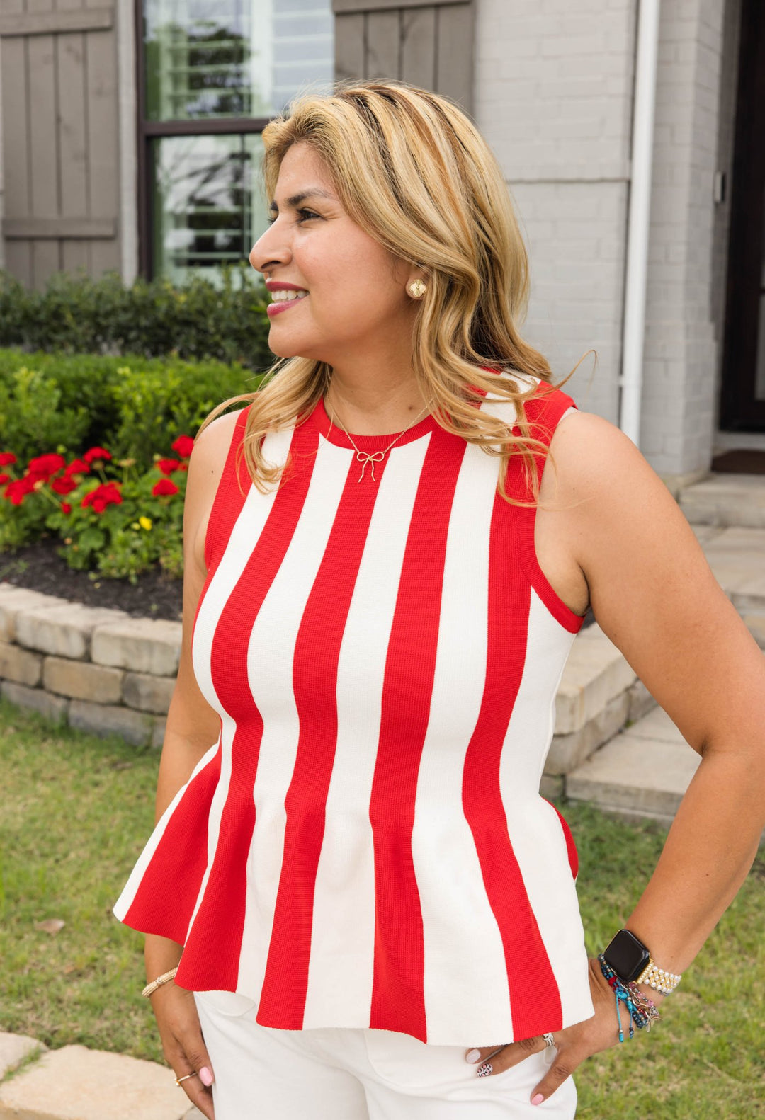 Liberty Stripe Peplum Top - Simply Polished Boutique