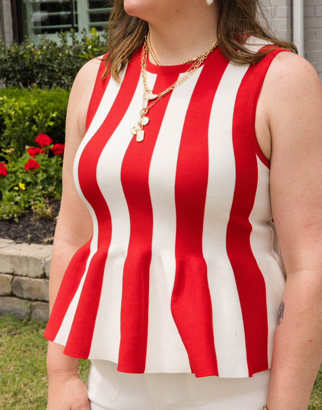 Liberty Stripe Peplum Top - Simply Polished Boutique