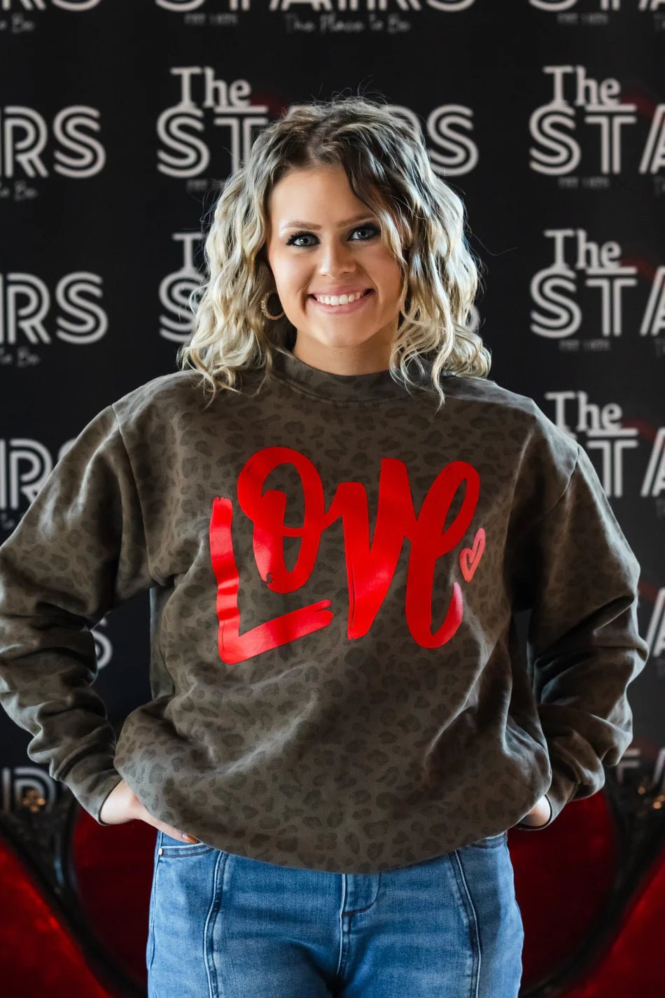 Love Leopard - Valentines Sweatshirt - Simply Polished Boutique