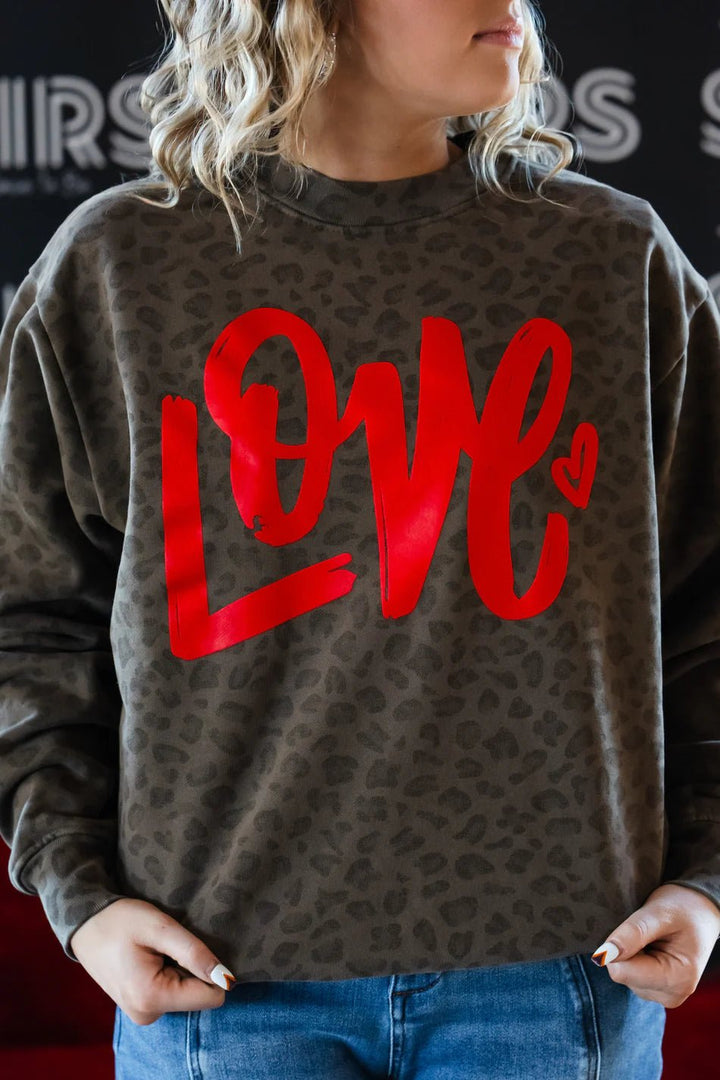 Love Leopard - Valentines Sweatshirt - Simply Polished Boutique