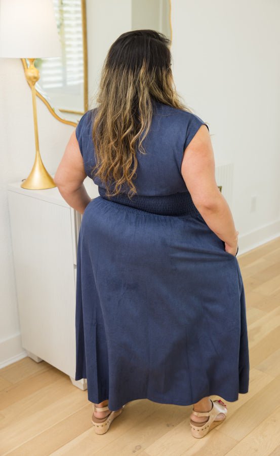 Luxe Suede Zip Midi Dress - Simply Polished Boutique