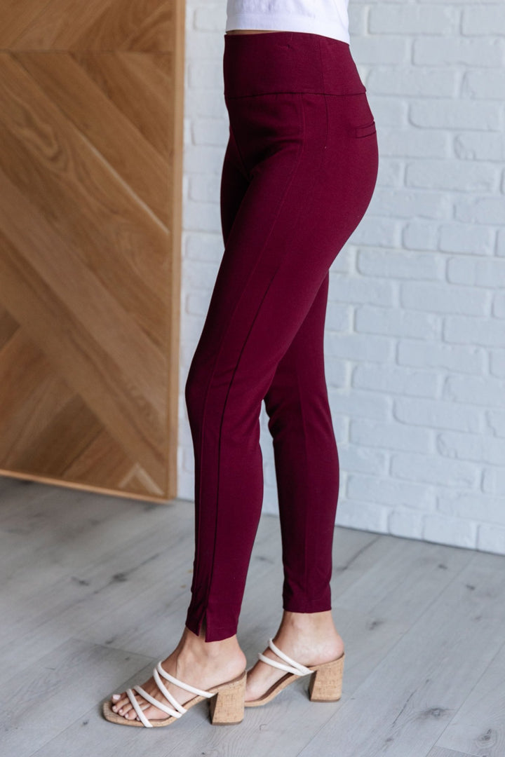 Magic Skinny 28" Pants in Wine - Simply Polished Boutique