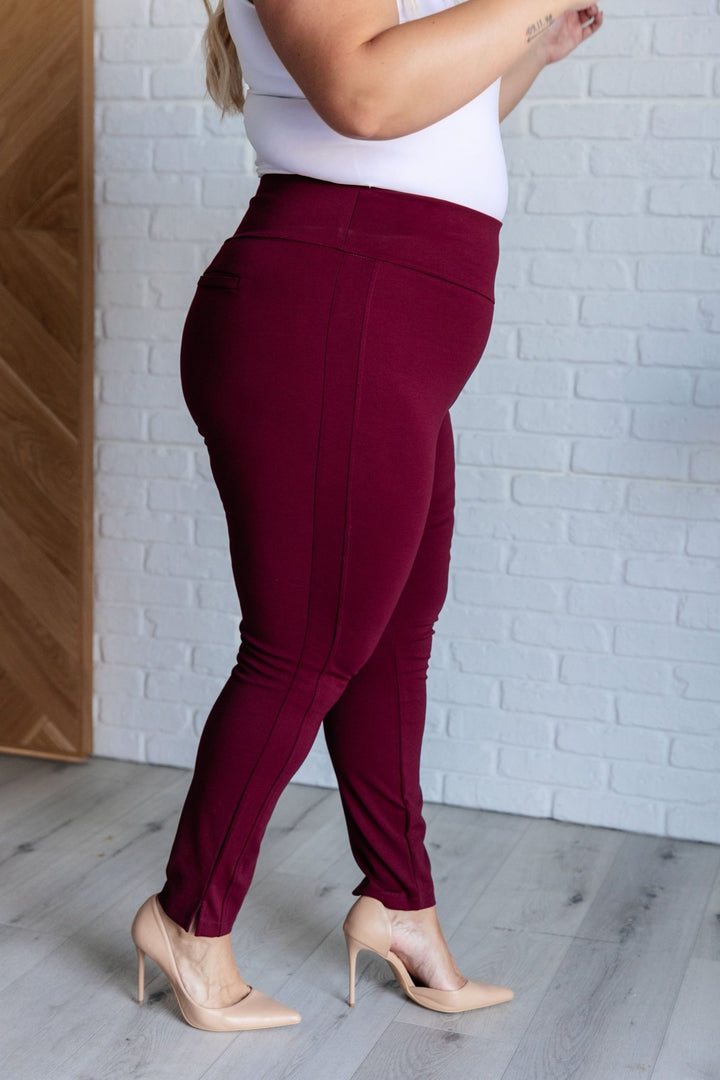 Magic Skinny 28" Pants in Wine - Simply Polished Boutique