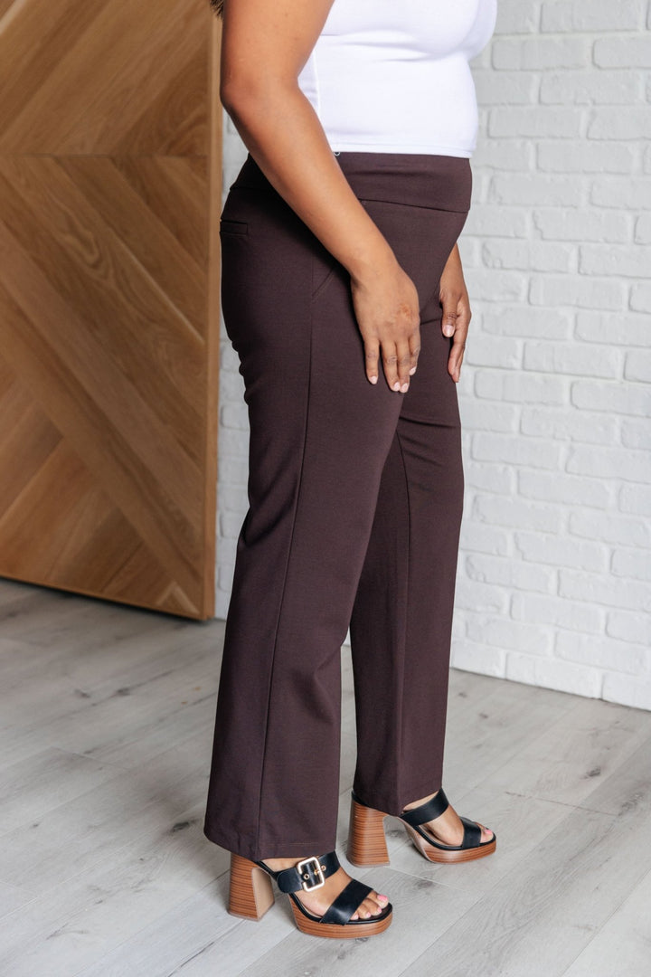 Magic Straight Pants in Chocolate - Simply Polished Boutique