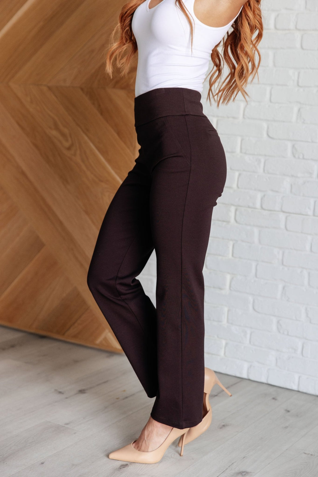 Magic Straight Pants in Chocolate - Simply Polished Boutique