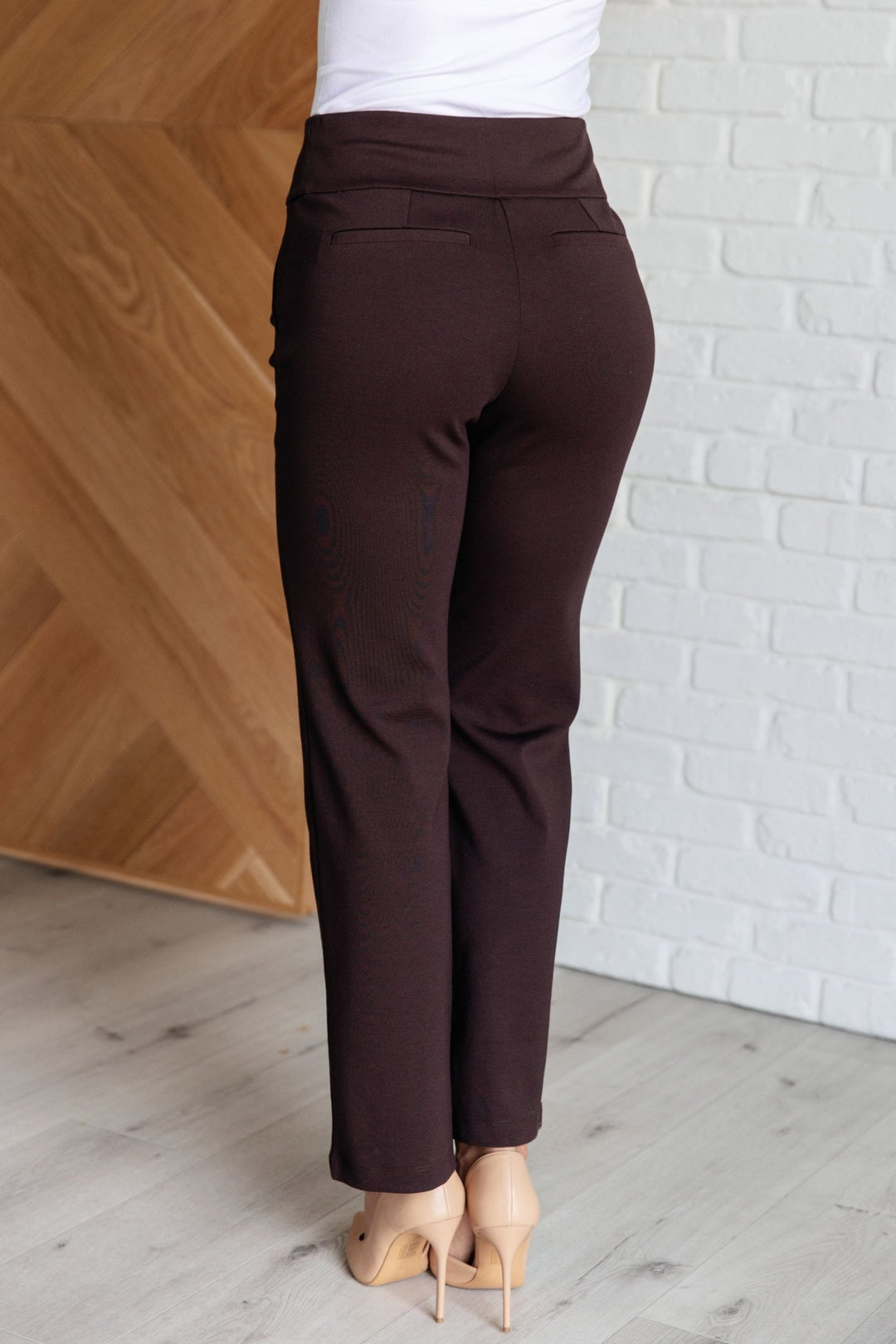 Magic Straight Pants in Chocolate - Simply Polished Boutique