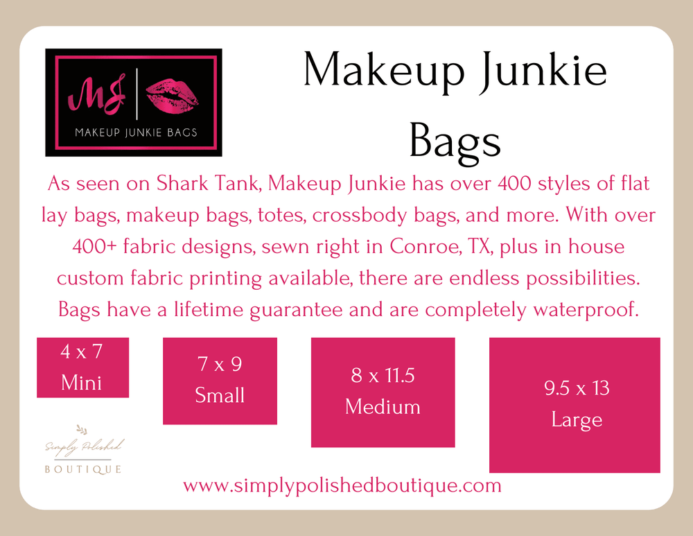 Makeup Junkie Bags - Snake Flat Lay (Ready to Ship) - Simply Polished Boutique