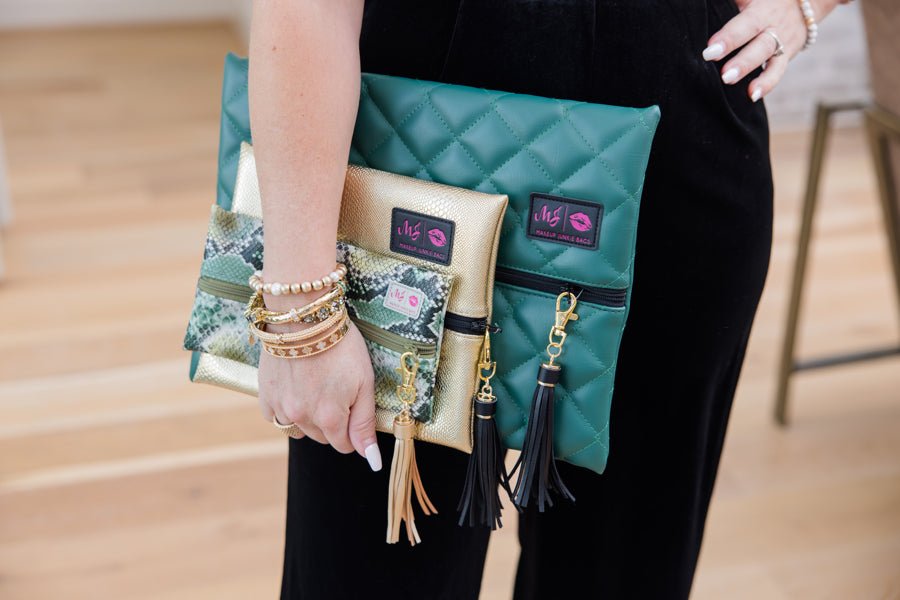 Makeup Junkie Bags - Snake Flat Lay (Ready to Ship) - Simply Polished Boutique
