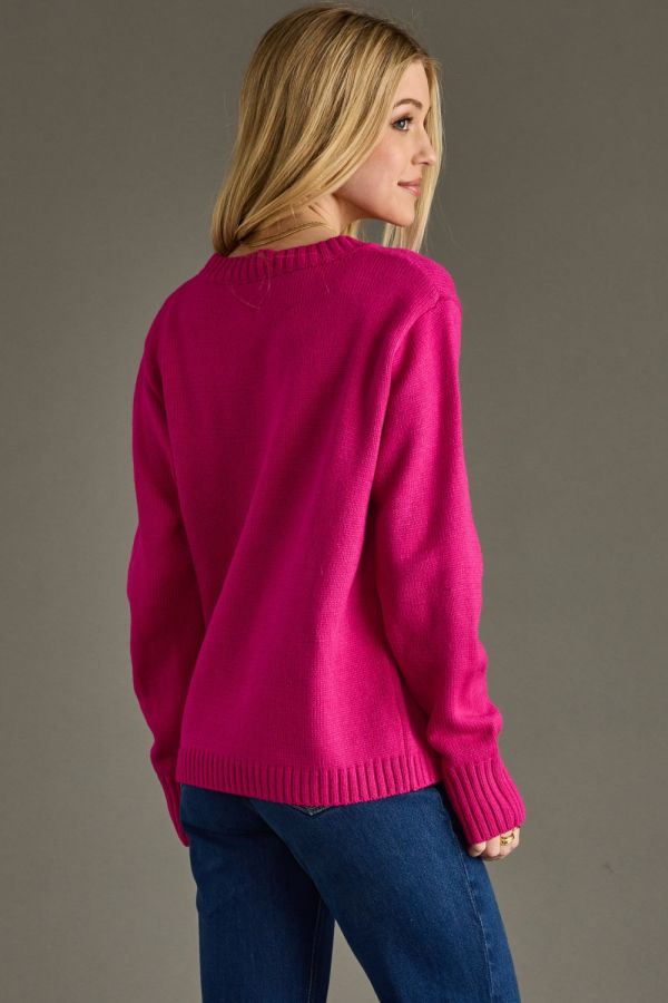 Merry &amp; Bright Magenta Sweater - Simply Polished Boutique