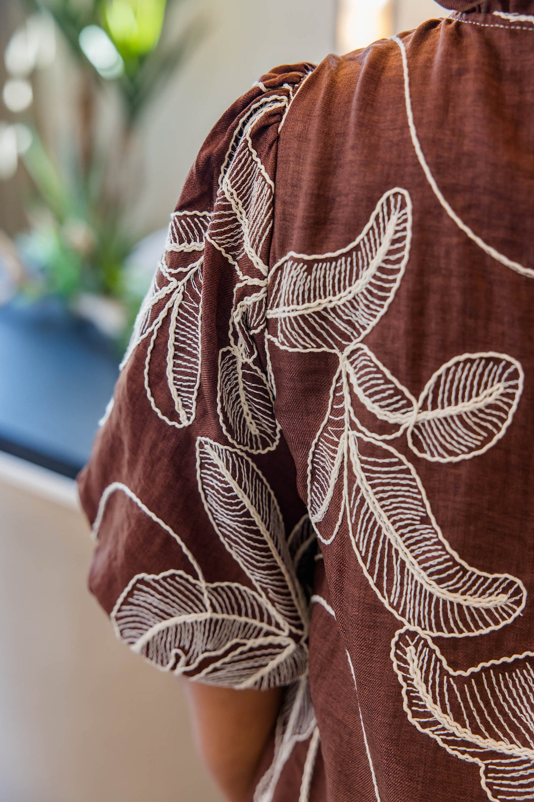 Mocha Garden Embroidered Dress - Simply Polished Boutique