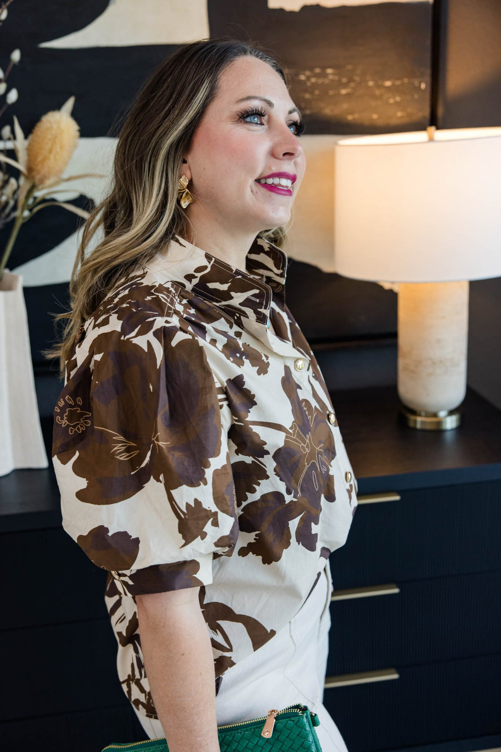Mocha Muse Floral Top - Simply Polished Boutique