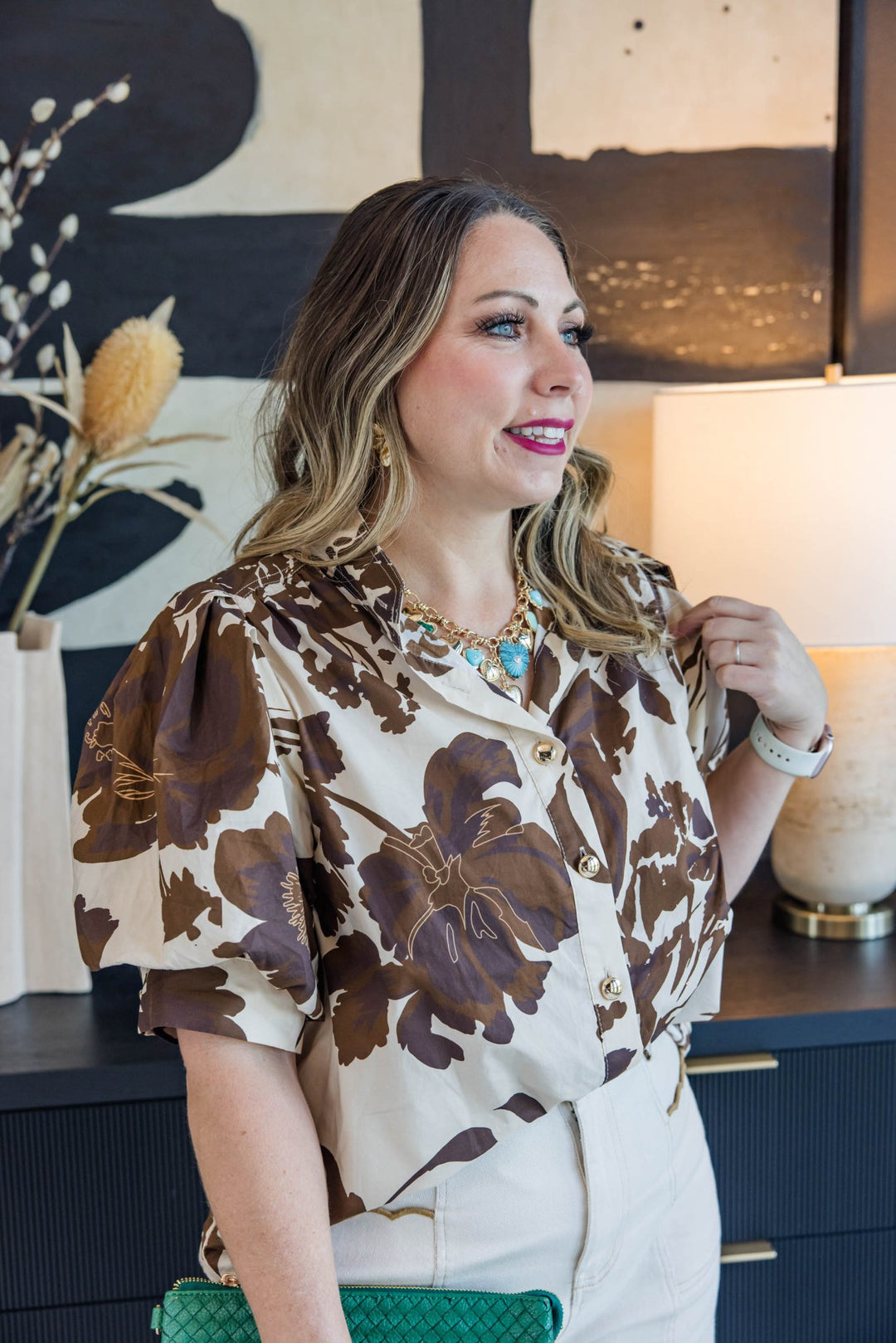 Mocha Muse Floral Top - Simply Polished Boutique