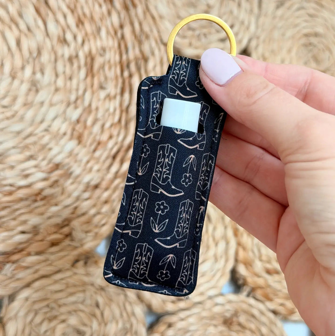 Neoprene Lip Balm Keychain - Simply Polished Boutique