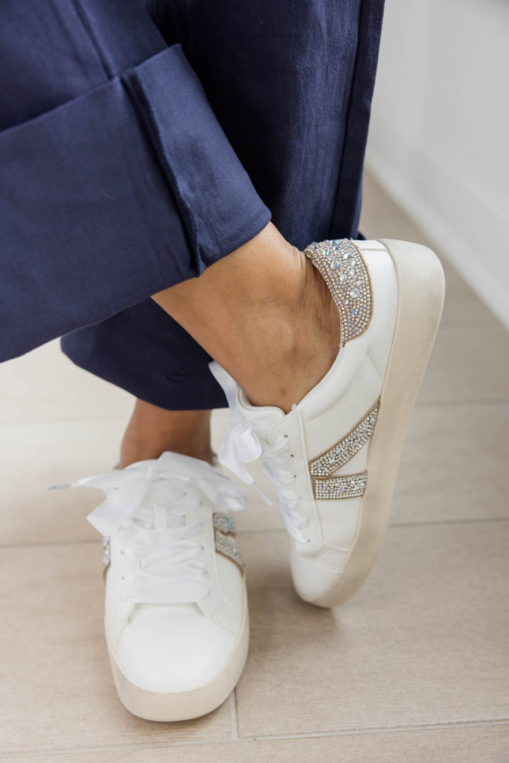 No Chaser White With Rhinestones by Corkys - Simply Polished Boutique