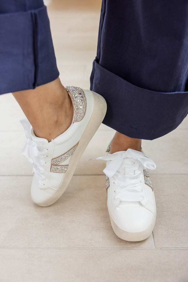 No Chaser White With Rhinestones by Corkys - Simply Polished Boutique