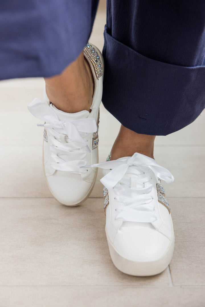 No Chaser White With Rhinestones by Corkys - Simply Polished Boutique