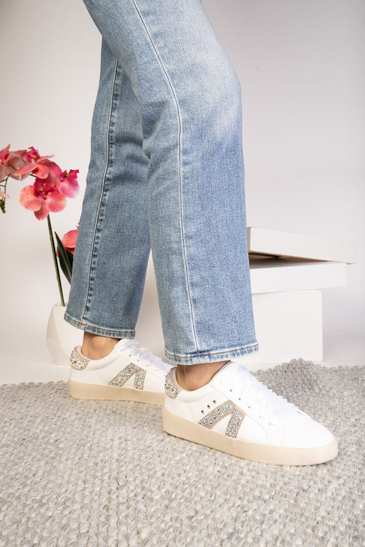 No Chaser White With Rhinestones by Corkys - Simply Polished Boutique