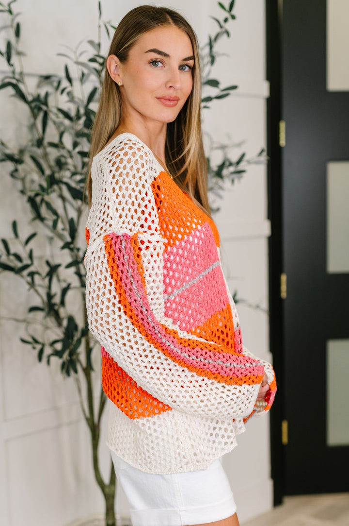 Off the Grid Net Color Block Layering Top - Simply Polished Boutique