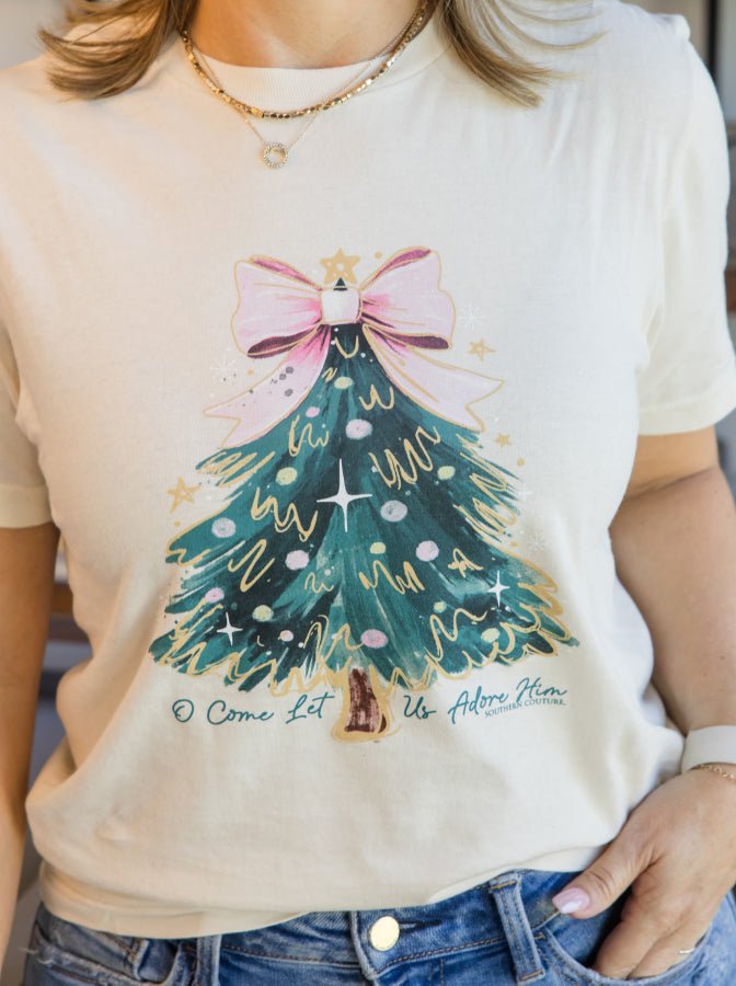Oh Come Let Us Adore Him Tee - Simply Polished Boutique
