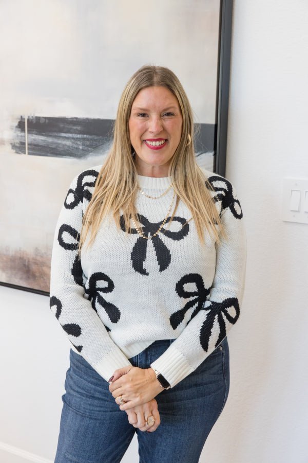 Oh My Bow Sweater - Simply Polished Boutique