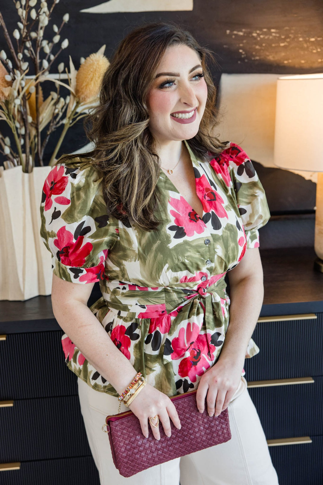 Painted Petals Wrap Top - Simply Polished Boutique