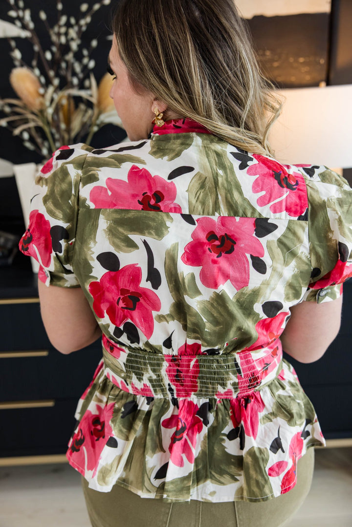 Painted Petals Wrap Top - Simply Polished Boutique