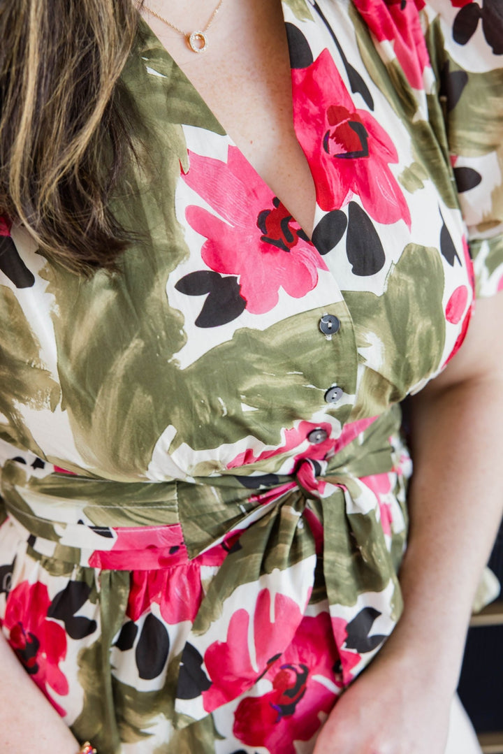Painted Petals Wrap Top - Simply Polished Boutique
