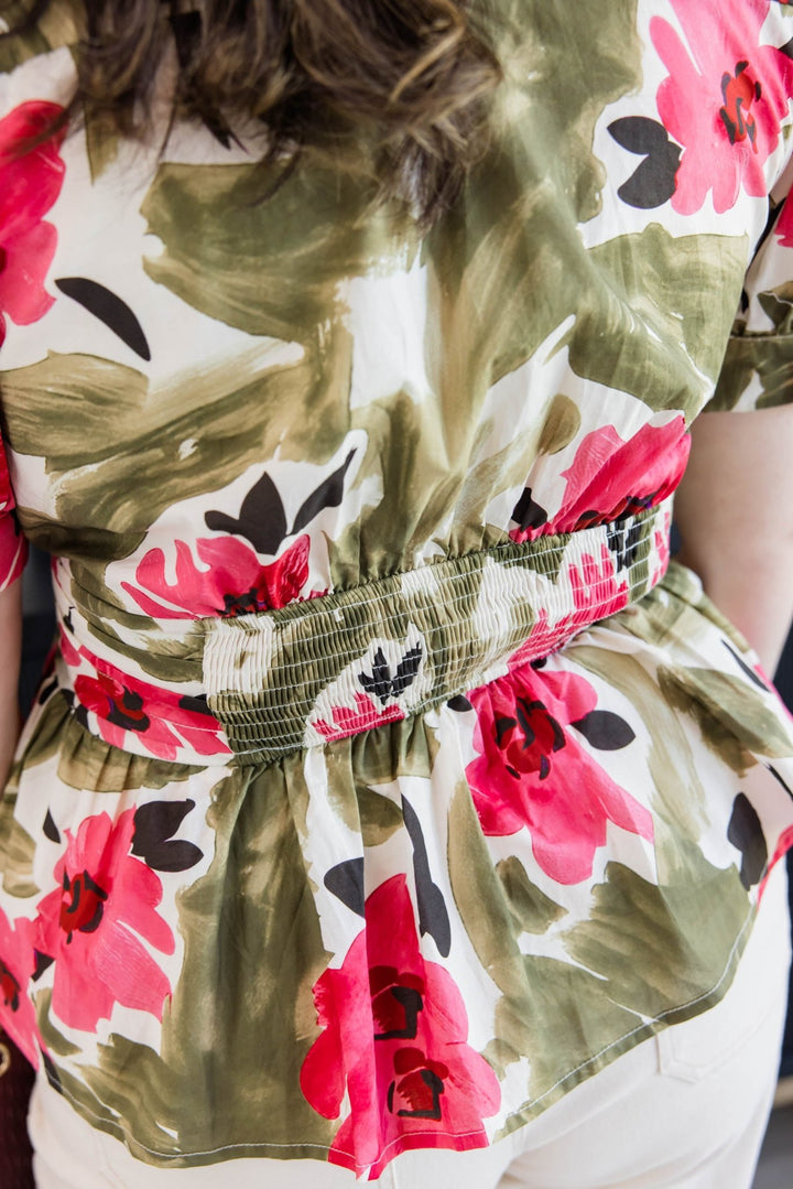 Painted Petals Wrap Top - Simply Polished Boutique