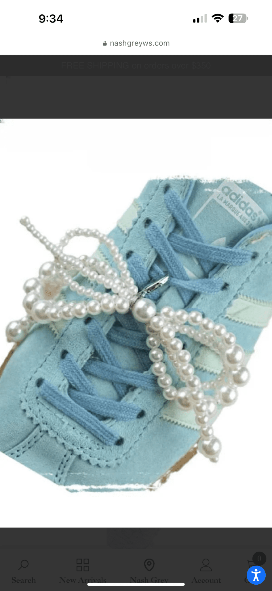 Pearl Bow Shoe Lace Charm (set of two) - Simply Polished Boutique