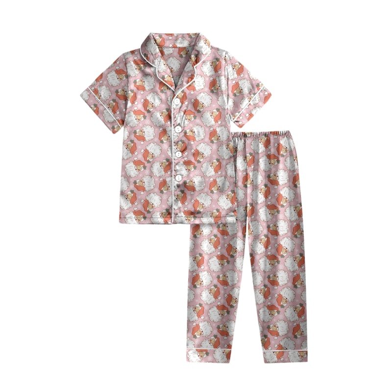 Pink Santa Pajama Pants Set - Southern Couture - Simply Polished Boutique