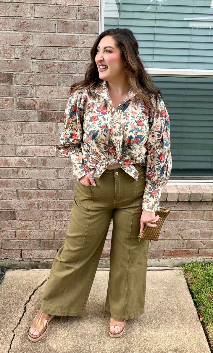 Polished Path Wide Leg Pants – Olive - Simply Polished Boutique