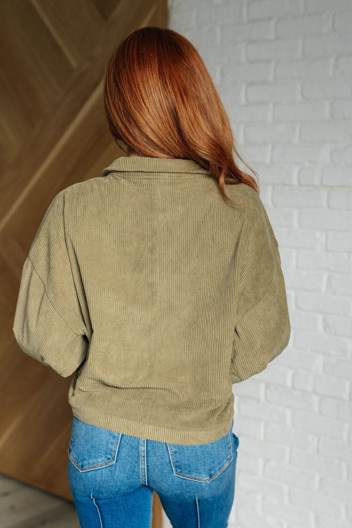 Primrose Corduroy Jacket in Olive - Simply Polished Boutique
