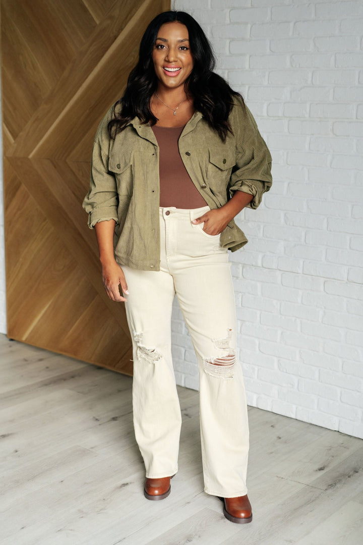 Primrose Corduroy Jacket in Olive - Simply Polished Boutique